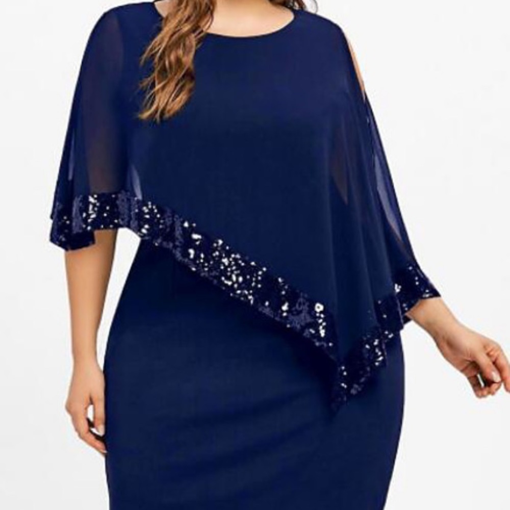 Women's Plus Size Dress Sheath Dress Knee Length